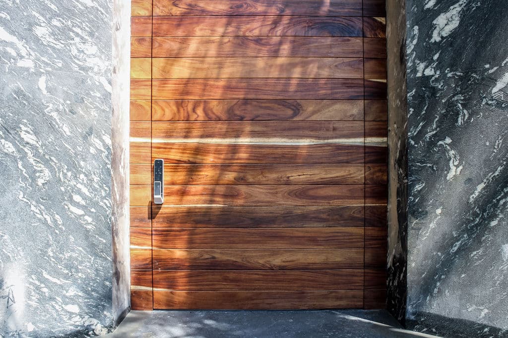 High-Security Parota Doors “Valle Real” — project photo