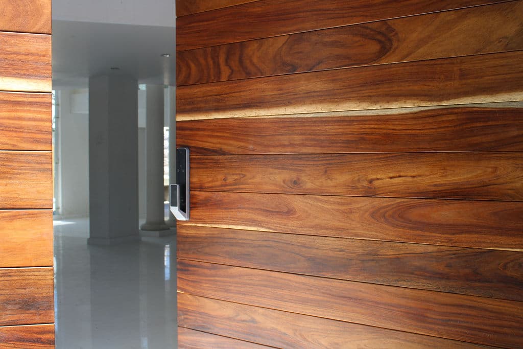 High-Security Parota Doors “Valle Real” — project photo