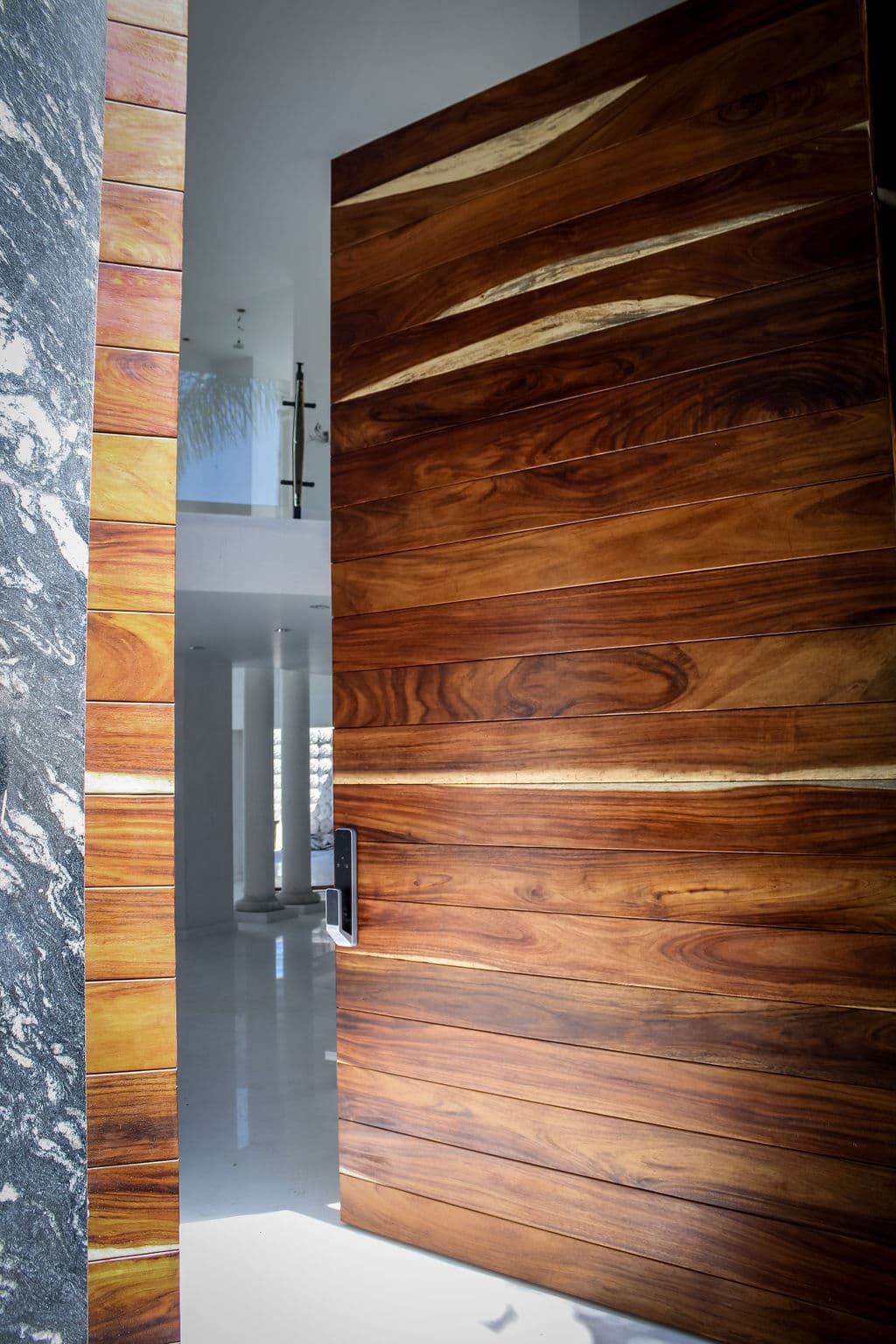 High-Security Parota Doors “Valle Real” — project photo