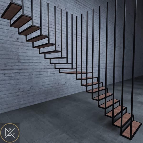 escalera-de-madera-con-metal