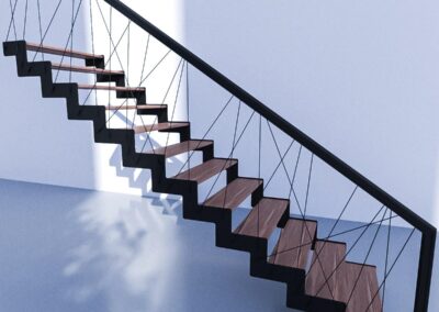 escalera de metal con madera en guadalajara